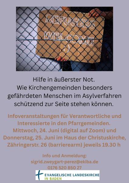 Quelle: Evangelische Landeskirche in Baden, Sigrid Zweygart-Pérez